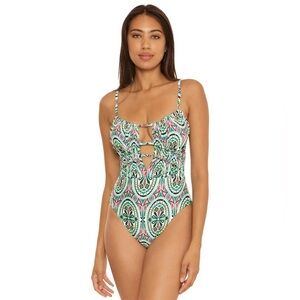 BECCA by Rebecca Virtue Mosaic Sarai Plunge One-Piece - NWT - size medium